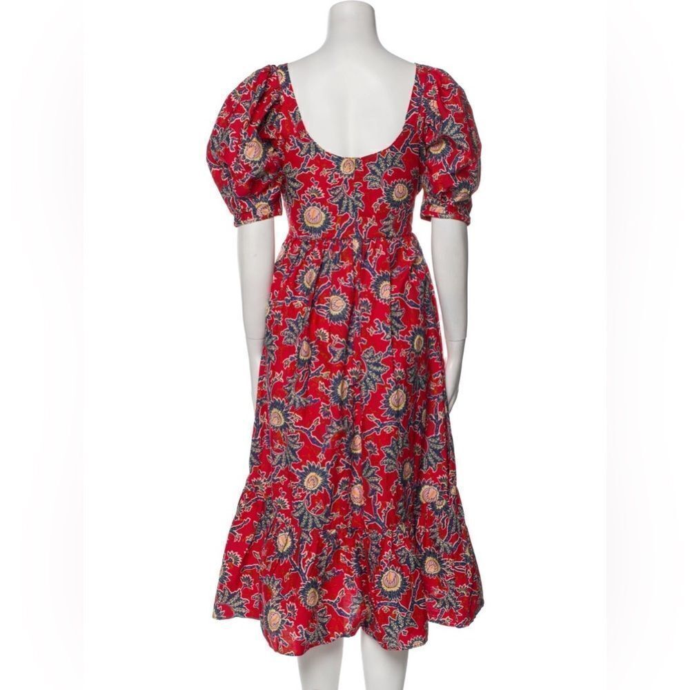 House of Harlow 1960 | NWT Women's Red Floral Knot Tie Sweetheart Dress Size L - Picture 9 of 11